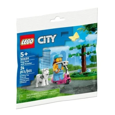 Image of LEGO City Dog Park and Scooter 30639 Polybag, Blue, Pink