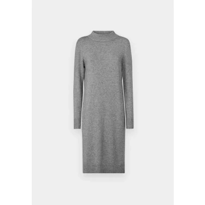 Image of VILA Viril CREW NECK MIDI Dress Jumper dress, Women&#039;s, Size: XS, Medium grey melange
