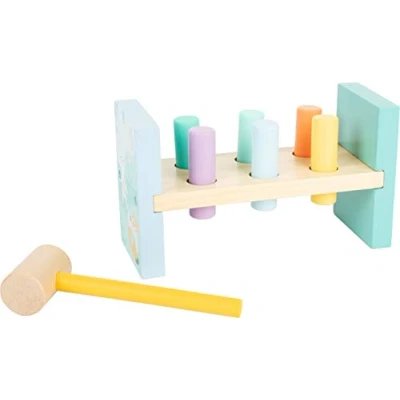 Image of Small Foot 11723 Hammering Bench Pastell, made of wood in trendy pastel colours, for ages 18+ months