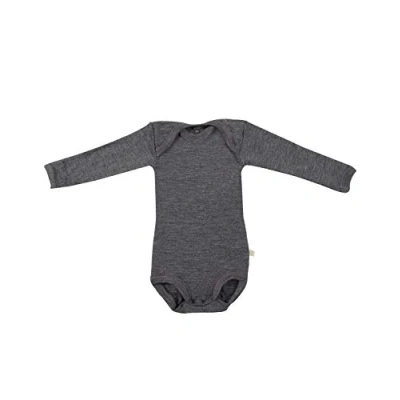 Image of DILLING Baby Bodysuit w/Long Sleeve Organic Merino Wool Dark Grey Melange 80