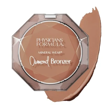 Image of Physicians Formula Mineral Wear Diamond Bronzer, Bronzing Powder with Vitamin E, Minimizes Appearance of Pores and Fine Lines, Serum Hybrid, Bronze Gem