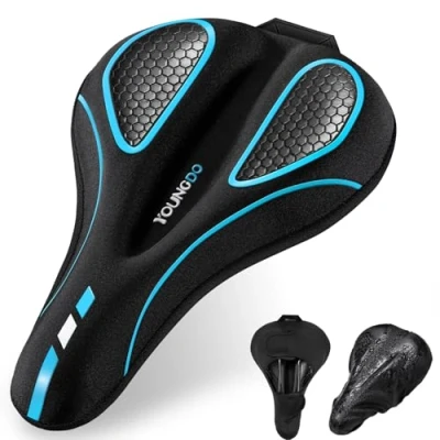 Image of YOUNGDO Bike Seat Cover, Gel Bicycle Soft and Comfortable Waterproof Dustproof for Narrow Wide Seats