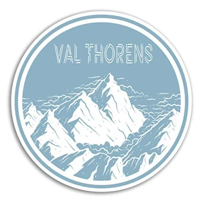 Image of 2 x 10cm Val Thorens Vinyl Stickers Ski Mountain Sticker Laptop Luggage #18979 (10cm Wide)