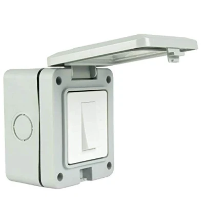 Image of K M Electronics® 1 Gang 2 Way Wall Light Switch External Garden Waterproof Outdoor IP55 Rated