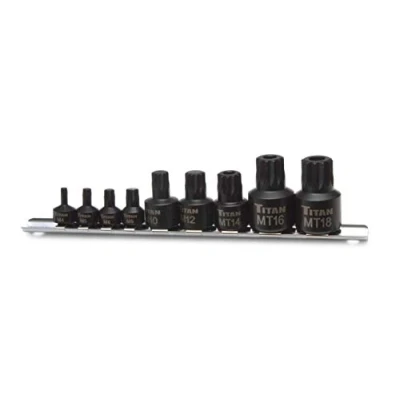 Image of Titan 16138 9 Piece Low Profile Impact Triple Square Bit Socket Set