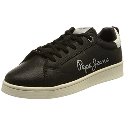 Image of Pepe Jeans Women&#039;s Milton Essential Sneaker, 999BLACK, 7 UK