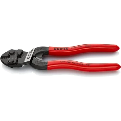 Image of Knipex CoBolt® Compact Bolt Cutter black atramentized, with slim multi component grips, integrated tether attachment point for a tool 200 mm 71 22 T