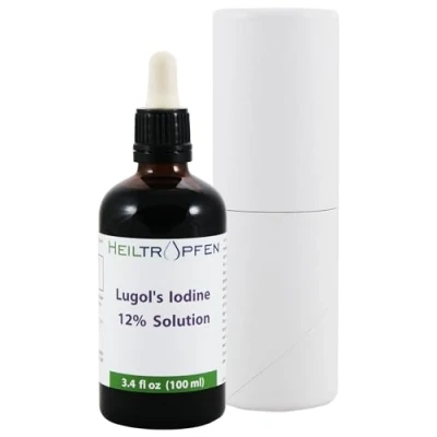 Image of Lugol&#039;s Solution 100ml 3.4Fl Oz 36% Strenght Liquid Formulation 12 Percent Iodine + 24% Potassium Iodide Drops Heiltropfen®