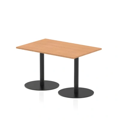 Image of Italia 1200 x 800mm Poseur Rectangular Table Oak Top 720mm High Black Leg