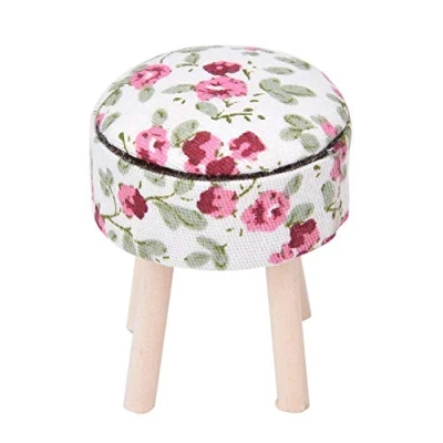 Image of 1:12 Dollhouse Accessory, Mini Wooden Stool Toy Miniature Simulation Furniture Set Doll House Decor Model for Child Boy Girl Dollhouses(White)
