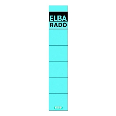 Image of ELBA Rado 100420940 Spine Labels Pack of 10 Slim and Short Self Adhesive Blue