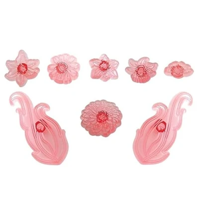 Image of PME JEM Floral Scroll &amp; Trim Cutters, Set of 8,White,17 x 2 22 cm