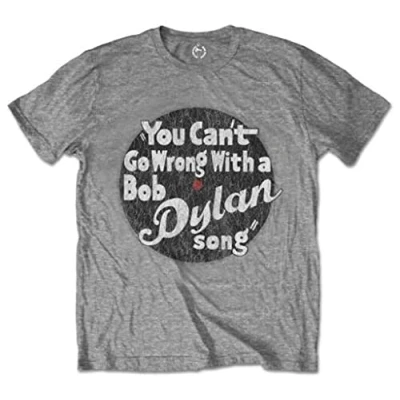 Image of Bob Dylan &#039;You Can&#039;t Go Wrong&#039; T Shirt (Medium) Grey