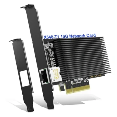 Image of 10G Single RJ45 Port PCI E Network Card with X540 Controller, T2 10Gb Ethernet Adapter 1 * 10Gbe NIC, Support Windows/Linux/ESX Server