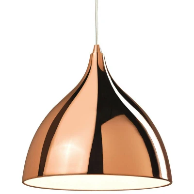 Image of Caf 1 Light Dome Ceiling Pendant Copper Finish, E27