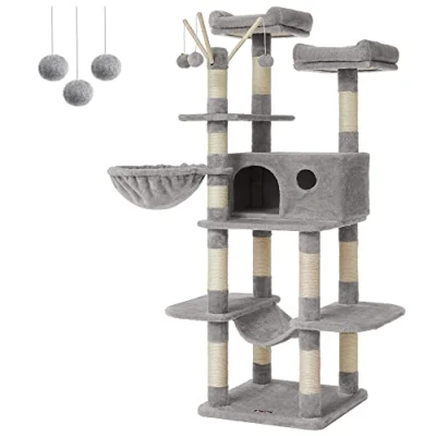 Image of FEANDREA Cat Tree, XXL Condo, 164 cm, Light Grey PCT087W01