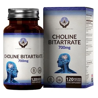 Image of EN Choline High Strength Supplement 120 Capsules 700mg Bitartrate per Serving Non GMO, Gluten &amp; Allergen Free Manufactured in The UK