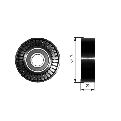 Image of 1662020119, 1662020419, 1662020819, 2262020019, 2662020019 Idler Pulley GATES FleetRunner Micro V Kit T36252 MERCEDES BENZ: B Class, A Class