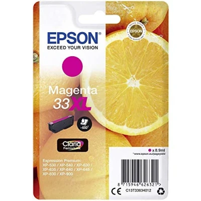 Image of Epson 33XL Magenta Oranges High Yield, Genuine, Claria Premium Ink