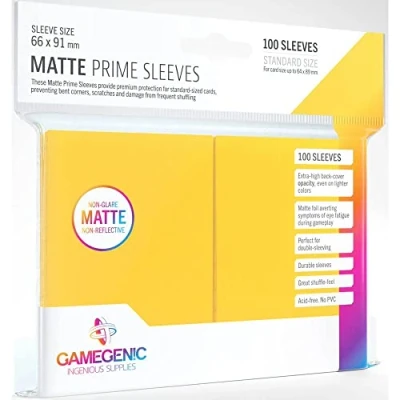 Image of Gamegenic GGS11032ML Matte Prime Sleeves (100 Pack), Yellow