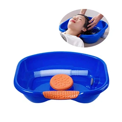 Image of hair wash basin, in bed, sink, portable shampoo bowl tray for use bed washing, cuts and colouring, elderly disabled, bedridden, disabled.