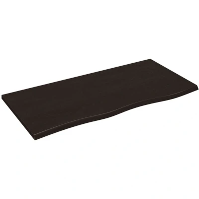 Image of vidaXL Wall Shelf Dark Brown 100x50x2 cm Treated Solid Wood Oak