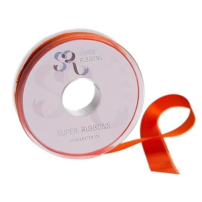 Image of SR SUPER RIBBONS®™ Full Reel 10mm Double Faced Satin Ribbon, 20 Metres on Orange