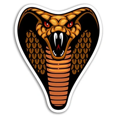 Image of 2 x 10cm Cobra Snake Vinyl Stickers Car Men&#039;s Teen Sticker Laptop #18087 (10cm Tall)