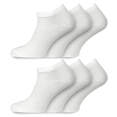 Image of Socksmad 6 Pairs Trainer Cotton Sports Ankle Socks for Men Women Breathable Durable Athletic Running UK Size 11 (UK, Numeric, 6, 11, Regular, White 1971)