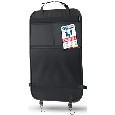 Image of LIONSTRONG Kick Mats Back Seat Car Organiser Waterproof and Stain Resistant Protectors (black)