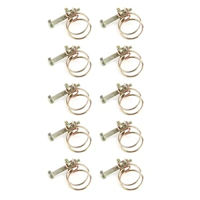 Image of Hose Clamps 10pcs Adjustable Double Wire Water Barb Clamp Pipe Clip Hoop Plumbing Fastener(25mm£¨21 25£©)