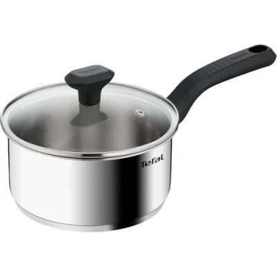 Image of Tefal Comfort Max Saucepan 18 cm, Glass Lid, 10 Year Guarantee, 18/10 Premium Stainless Steel, Ergonomic Stay Cool Handles, Soft Touch, All Stovetops, Induction Pot, Delicious Results, C9732304