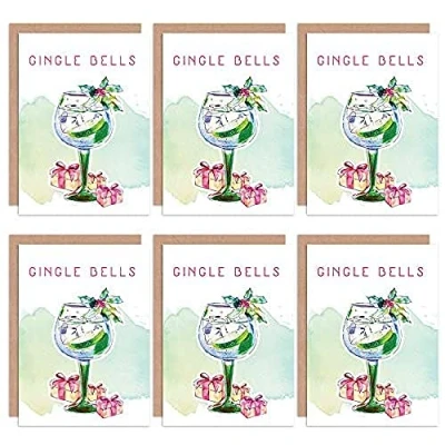 Image of Wee Blue Coo Christmas Cards x6 Gin Tipsy Funny Set