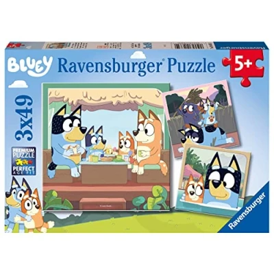 Image of Ravensburger Bluey Toys 3x 49 Piece Jigsaw Puzzles for Kids Age 5 Years Up Gifts Children, Blau