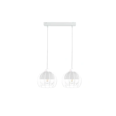 Image of Solo Bar Pendant Ceiling Light White, 50cm, 2x E27
