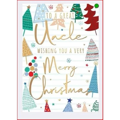 Image of Words N Wishes Uncle Christmas Card to A Great Wishing You Very Merry