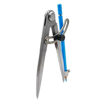 Image of ZLKSKER 6/8/10 inch Professional Woodworking Compass with Pencil Holder &amp; Lockable Wing, Geometry Drafting for Carpenter (6 inch)