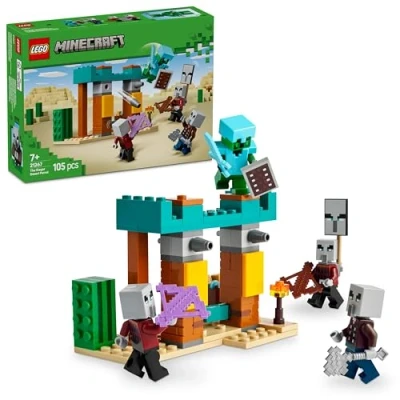Image of LEGO Minecraft The Illager Desert Patrol Set Building Toy Features Pillager, Vindicator and Cactus Knight Figures for Pretend Play Birthday Gift 7+ Year Old Boys &amp; Girls21267