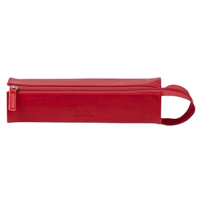 Image of RHODIA 319023C pencil case Rhodiarama Poppy 23x5x5 cm Flat opening for use as a Faux leather Storage pens, pencils, markers, small supplies