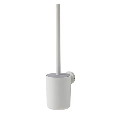Image of Tiger Urban Toilet Brush and Holder, Stainless Steel, White, 9.5 x 38.4 11.7 cm
