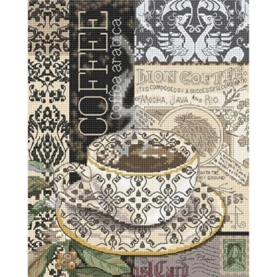 Image of Letistitch Lion Coffee B Counted Cross Stitch Kit 22 x 18 cm