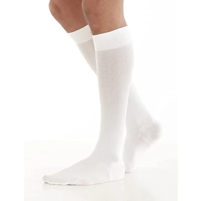 Image of Neo G Dress compression Socks Men for Daily Wearing. Knee High Mens Light 14 18mmHg graduated everyday wearing &amp; during long periods of inactivity White M