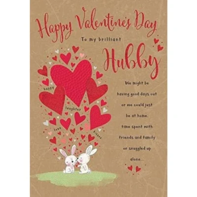 Image of Piccadilly Greetings Whimsical Valentine&#039;S Card Husband 9 x 6 Inches