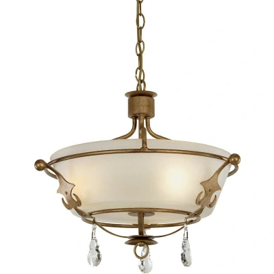 Image of Windsor 3 Light Semi Flush Gold Patina, E14