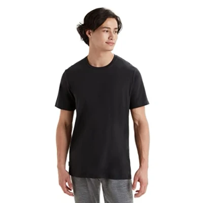 Image of Icebreaker Men&#039;s Tencel Lyocell Cotton SS T Shirt for Everyday Use, Adventure, Gym &amp; Training Black, L