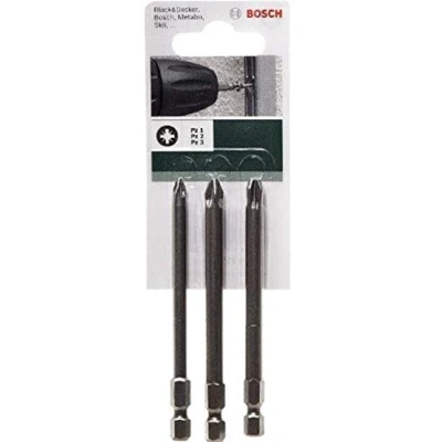Image of Bosch 2609255969 89mm Screwdriver Bit Set with Standard Quality (3 Pieces)