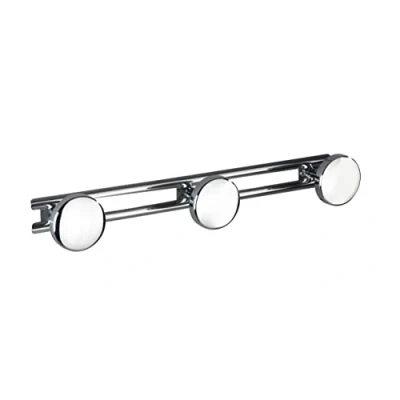 Image of WENKO Hookrailing Basic with 3 Hooks of Stainless Steel, Silver, 24.5 x 3.3 6.5 cm