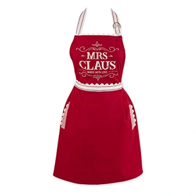 Image of DII Women&#039;s Christmas Kitchen Apron Adult Size, Cooking, Baking or Crafting, Adjustable with Large Pockets, One Mrs. Claus
