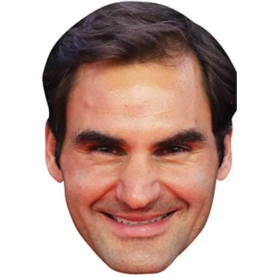 Image of FoxyPrinting Roger Federer Sports Star Celebrity Cardboard Party Face Mask Fancy Dress