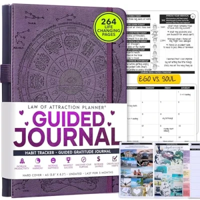 Image of Daily Self Care and Manifestation Journal A 5 Minute Journal, 90 Day Planner Journey, Creating Your Dream Life, Vision Board, Guided &amp; Personal Gratitude Undated